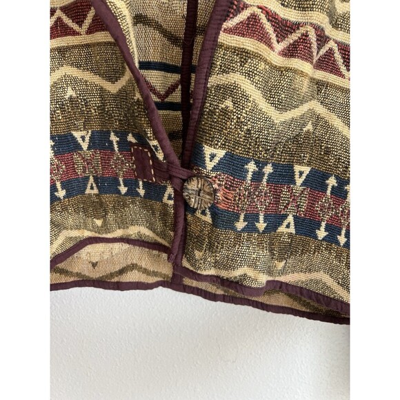 Vintage Flashback Aztec Tapestry Southwestern Western Cropped Cotton Jacket L - Picture 3 of 7